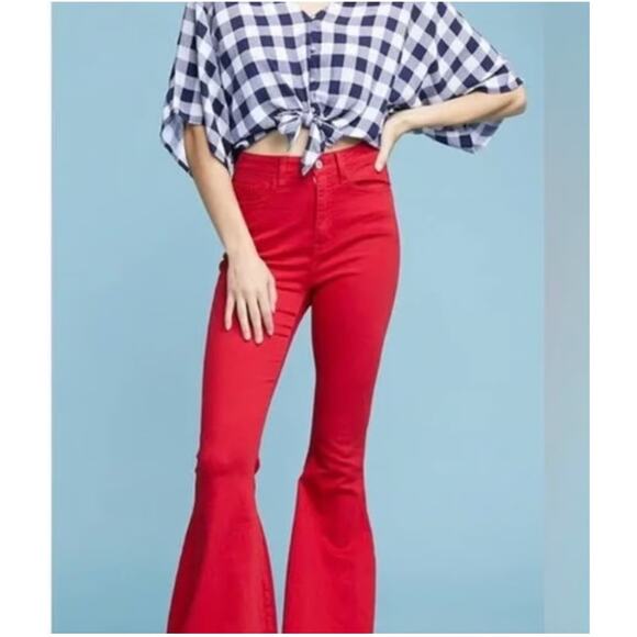 Judy Blue Denim - Judy Blue Gameday Red Super Flare Bell Bottom Jeans size 1/25 stretchy
